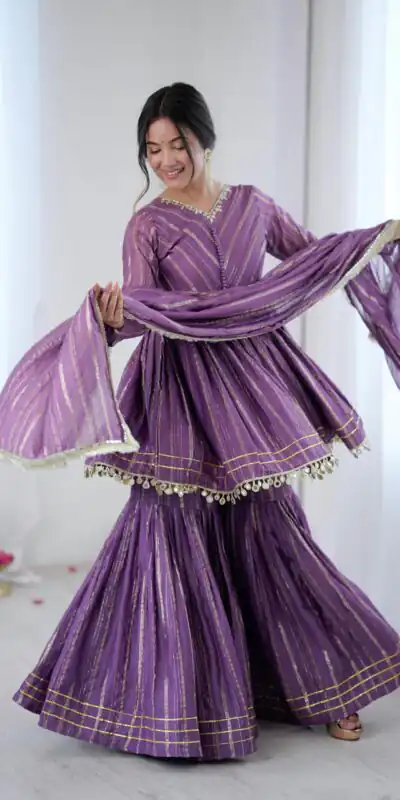 SRK 5300 Purple Mal Chanderi With Lace Work & Mirror Work Salwar Suit . Get it for ₹2099. Delivery 4-6 Working Days. Shop now. | Casual Suits, Jump Suits, Tops & Bottoms, Track Suits, Trendy Wear, Creative suits, Designer Suits, Palazzo Suits, Party Wear Suits, Patiala Suits, Salwar suit, Straight Suits