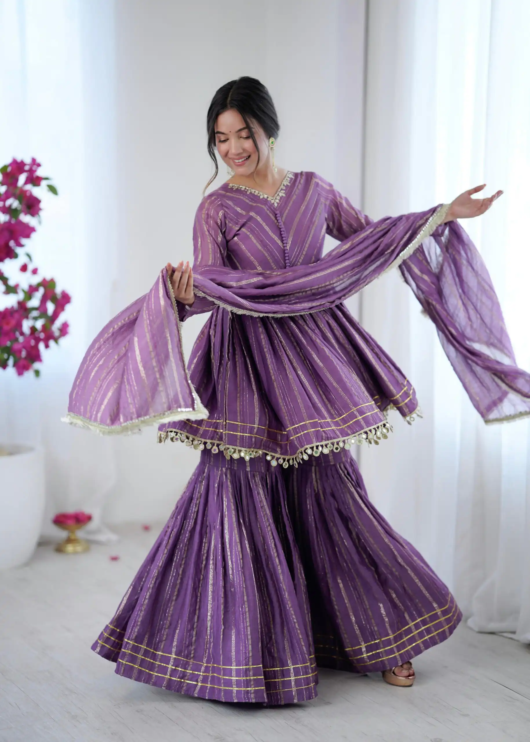 SRK 5300 Purple Mal Chanderi With Lace Work & Mirror Work Salwar Suit . Get it for ₹2099. Delivery 4-6 Working Days. Shop now. | Casual Suits, Jump Suits, Tops & Bottoms, Track Suits, Trendy Wear, Creative suits, Designer Suits, Palazzo Suits, Party Wear Suits, Patiala Suits, Salwar suit, Straight Suits