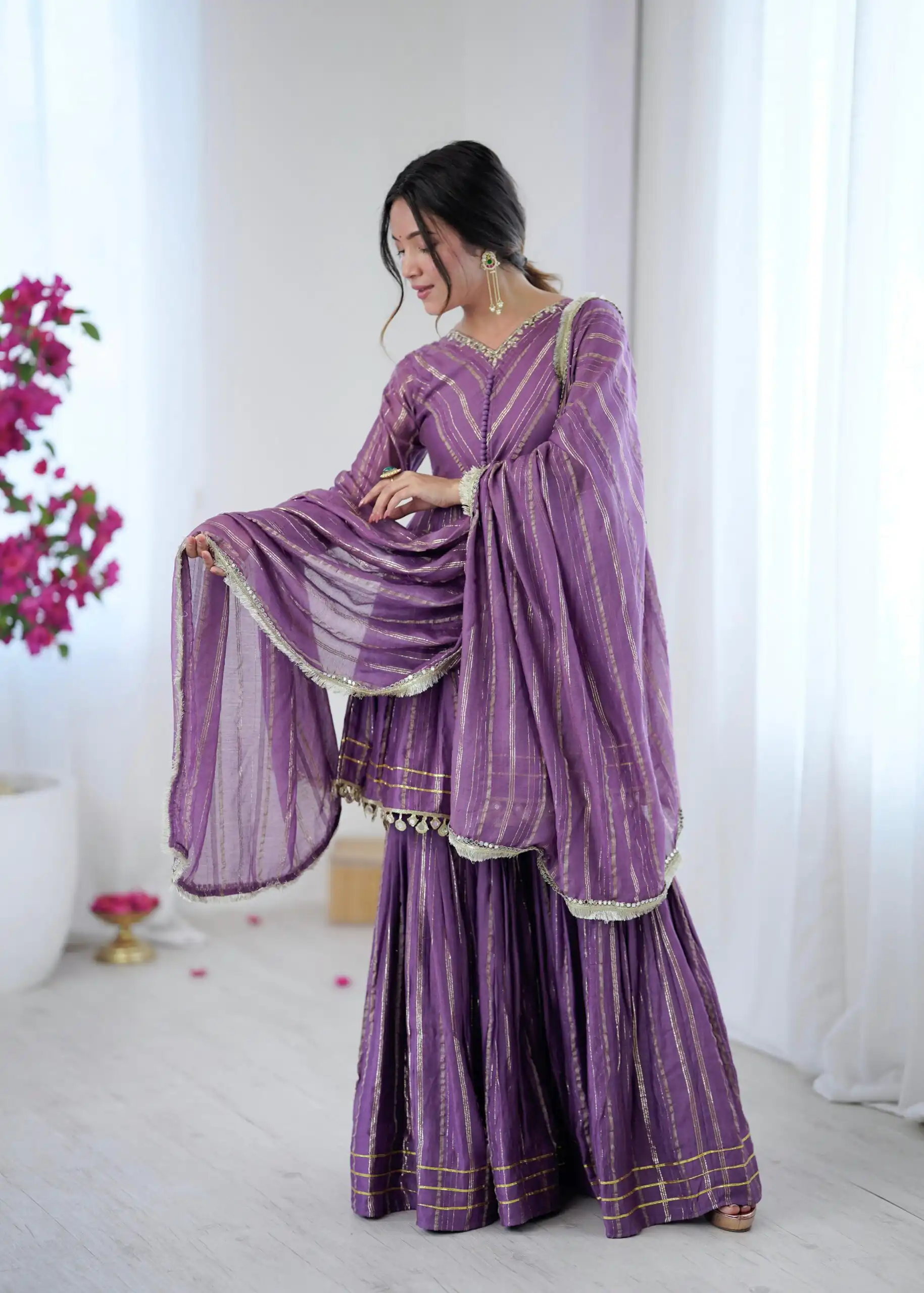 SRK 5300 Purple Mal Chanderi With Lace Work & Mirror Work Salwar Suit . Get it for ₹2099. Delivery 4-6 Working Days. Shop now. | Casual Suits, Jump Suits, Tops & Bottoms, Track Suits, Trendy Wear, Creative suits, Designer Suits, Palazzo Suits, Party Wear Suits, Patiala Suits, Salwar suit, Straight Suits