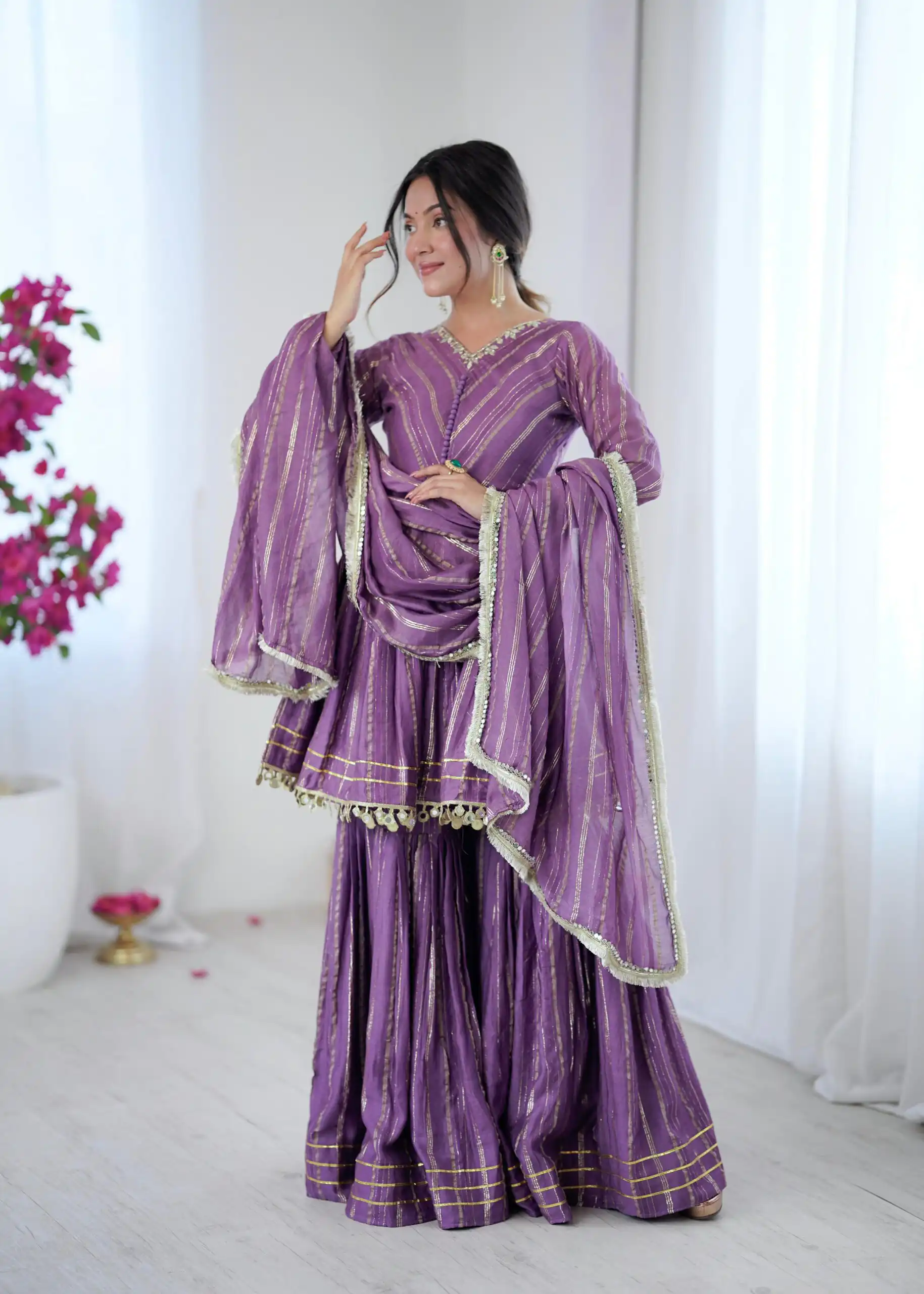SRK 5300 Purple Mal Chanderi With Lace Work & Mirror Work Salwar Suit . Get it for ₹2099. Delivery 4-6 Working Days. Shop now. | Casual Suits, Jump Suits, Tops & Bottoms, Track Suits, Trendy Wear, Creative suits, Designer Suits, Palazzo Suits, Party Wear Suits, Patiala Suits, Salwar suit, Straight Suits