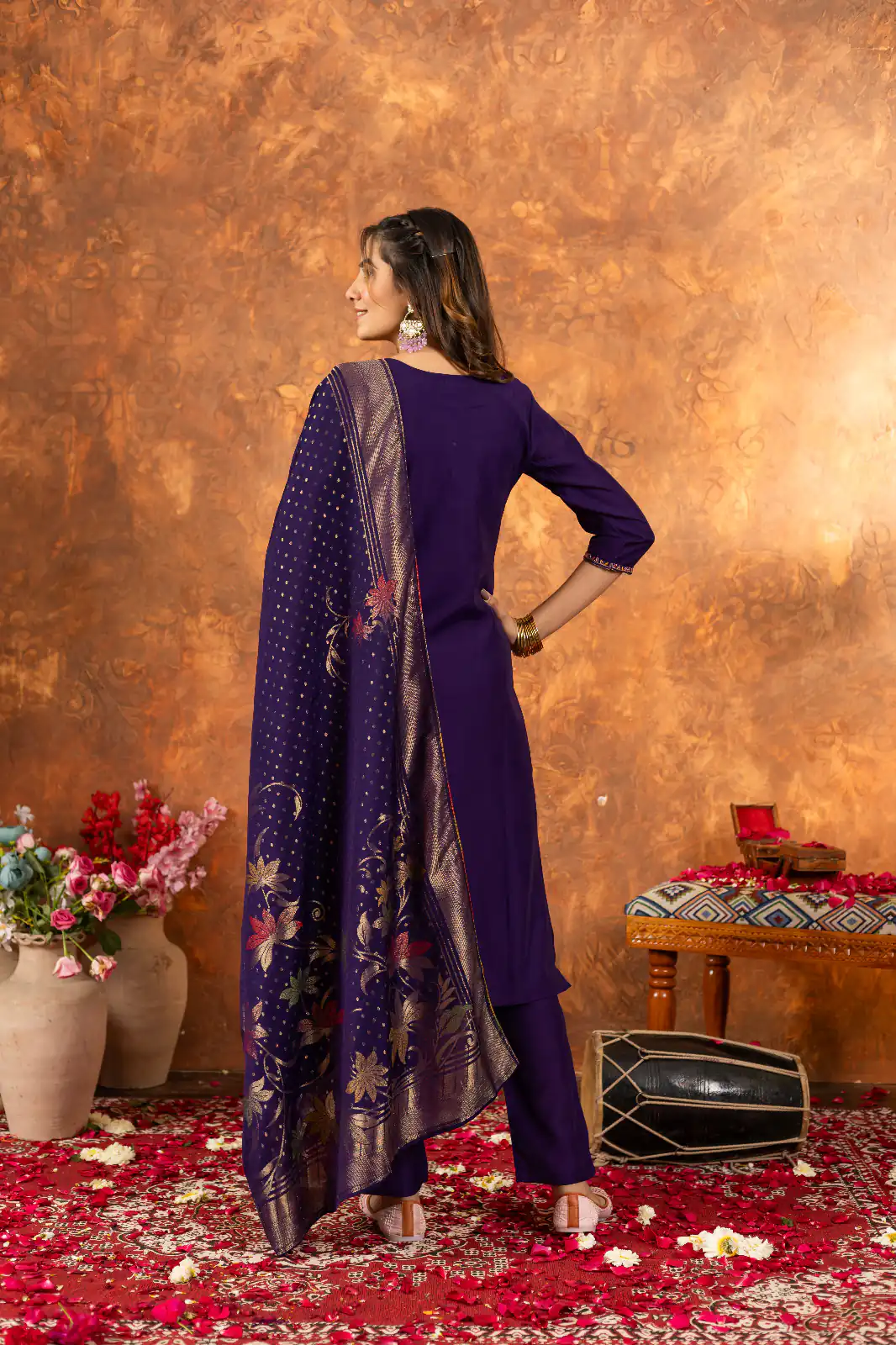 DIVA 103 Purple Marina Silk Salwar Suit with Embroidery Work. Introductory Price ₹2049. Delivery 4-6 Working Days. Shop now. | Casual Suits, Jump Suits, Creative suits, Designer Suits, Palazzo Suits, Party Wear Suits, Patiala Suits, Salwar suit, Straight Suits