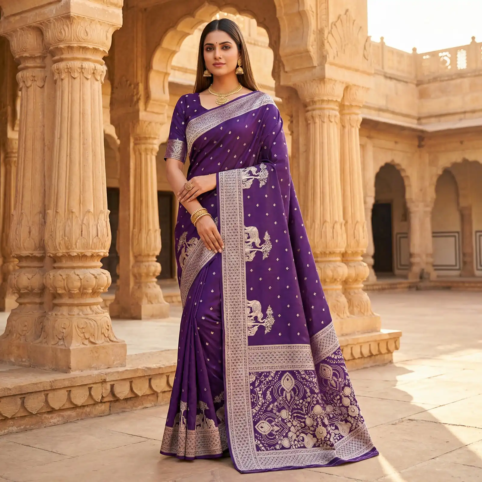 MB 25 GAJRAJ Purple in Pure Banarasi Silk Zari Work & Lace Work Saree . Introductory Price ₹1899. Delivery 4-6 Working Days. Shop now. | Creative Sarees, Bollywood Sarees, Designer Sarees, Embroidered Sarees, Ethnic Saree, Modern Digital sarees, Party Wear Sarees, Sarees