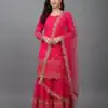 ZF 250 Rani Pink Color Faux Georgette Embroidery Sequence Work Sharara Suit Wedding, Party, Festive, Events Etc. Expected Delivery 4-6 Working Days @2099/- | Casual Suits, Jump Suits, Creative suits, Designer Suits, Palazzo Suits, Party Wear Suits, Patiala Suits, Salwar suit, Straight Suits