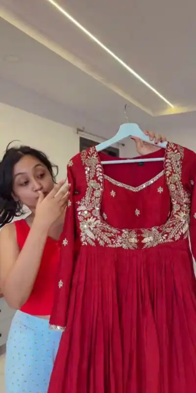 RTC 5950 Red Red Chinon Salwar Suit with Mirror Work & Lace Work. Grab it for ₹1999. Delivery 4-6 Working Days. Shop now. | Casual Suits, Jump Suits, Creative suits, Designer Suits, Palazzo Suits, Party Wear Suits, Patiala Suits, Salwar suit, Straight Suits