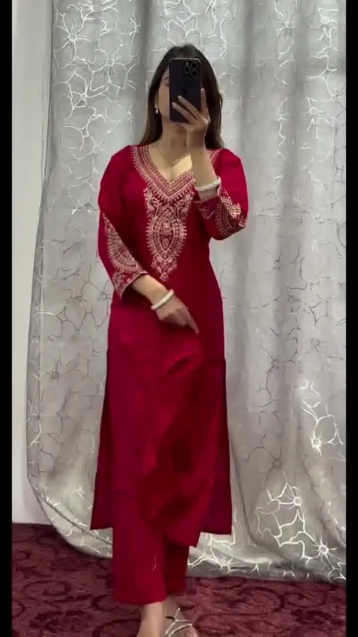 DC G85 Red Printed Chinon Salwar Suit with Lace Work & Mirror Work. Affordable Price ₹1799. Delivery 4-6 Working Days. Shop now. | Casual Suits, Jump Suits, Creative suits, Designer Suits, Palazzo Suits, Party Wear Suits, Patiala Suits, Salwar suit, Straight Suits