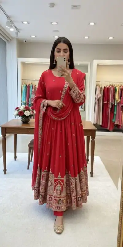 WW 1191 Red Color Chinon Silk Sequence Lace Work Gown. Online Affordable Price ₹2549. Delivery 4-6 Working Days. Shop now. | Bollywood Gowns, Creative Gowns, Designer Gowns, Embroidered Gowns, Gowns, Party Wear Gowns