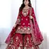 WW 1250 Red Faux Georgette With 5 mm Sequence Work Salwar Suit Wedding, Party, Festive, Events Etc. Expected Delivery 4-6 Working Days @2399/- | Casual Suits, Jump Suits, Creative suits, Designer Suits, Palazzo Suits, Party Wear Suits, Patiala Suits, Salwar suit, Straight Suits