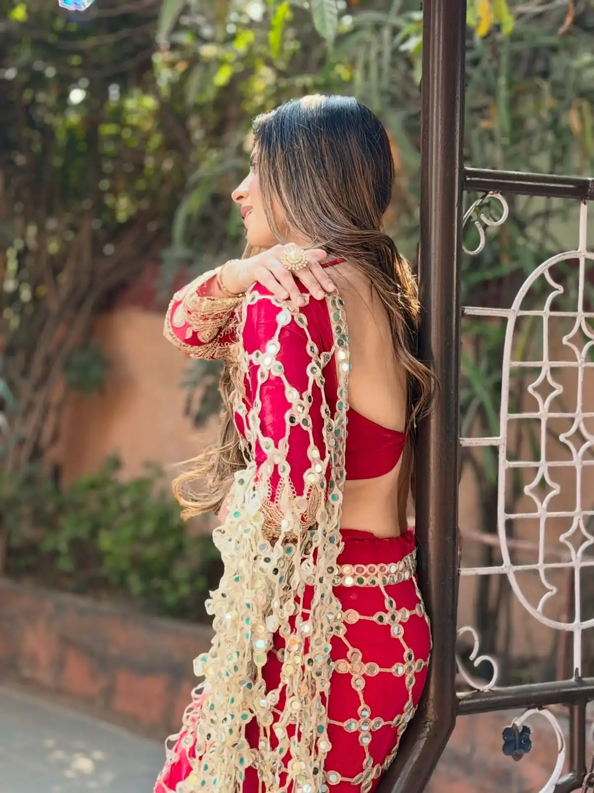 SRK 5322 Red Fendy Silk Saree with Lace Work & Mirror Work. Wedding, Party, Festive, Events, Festive Deal ₹2499. Delivery 4-6 Working Days. Shop now. | Bollywood Sarees, Creative Sarees, Designer Sarees, Embroidered Sarees, Ethnic Saree, Modern Digital sarees, Party Wear Sarees, Sarees