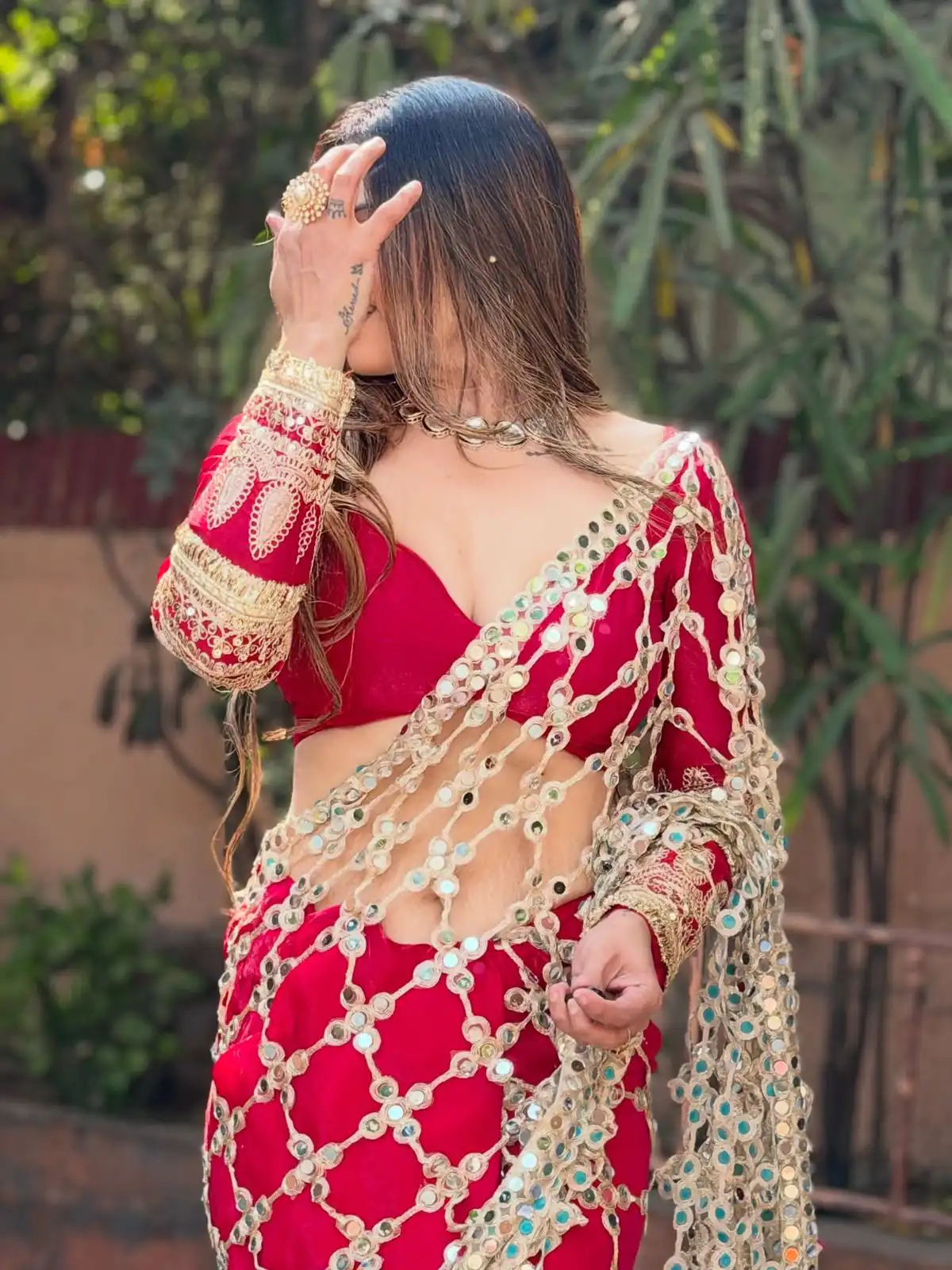 SRK 5322 Red Fendy Silk Saree with Lace Work & Mirror Work. Wedding, Party, Festive, Events, Festive Deal ₹2499. Delivery 4-6 Working Days. Shop now. | Bollywood Sarees, Creative Sarees, Designer Sarees, Embroidered Sarees, Ethnic Saree, Modern Digital sarees, Party Wear Sarees, Sarees