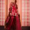 Red Soft Organza Embroidery Mirror Work Salwar Suit