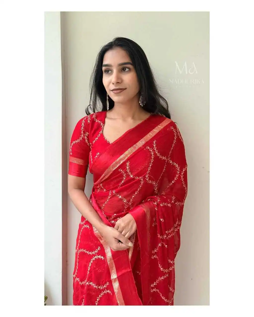 MS 505 Red Viscose Satin Saree with Sequins Work & Embroidery Work. Special Price ₹1599. Delivery 4-6 Working Days. Shop now. | Creative Sarees, Bollywood Sarees, Designer Sarees, Embroidered Sarees, Ethnic Saree, Modern Digital sarees, Party Wear Sarees, Sarees