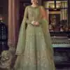 Sea Green Banglory Silk Embroidery Stone Work Salwar Suit