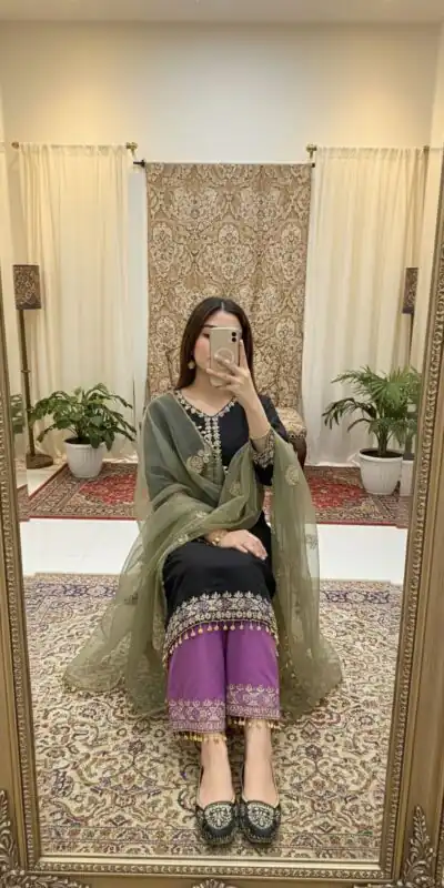 DB 35 Black Color Roman Silk Salwar Suit with Embroidery Work. Available at ₹2049 only. Delivery 4-6 Working Days. Shop now. | Casual Suits, Jump Suits, Creative suits, Designer Suits, Palazzo Suits, Party Wear Suits, Patiala Suits, Salwar suit, Straight Suits