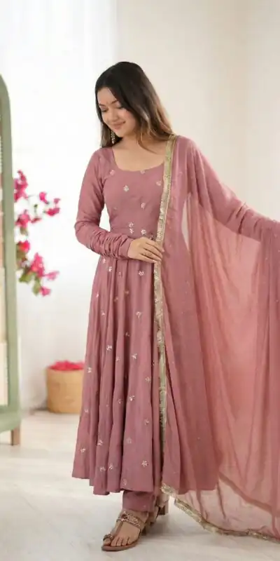 SRK 5330 Peach Color Roman Silk Salwar Suit with Embroidery Work. Available at ₹2099 only. Delivery 4-6 Working Days. Shop now. | Casual Suits, Jump Suits, Creative suits, Designer Suits, Palazzo Suits, Party Wear Suits, Patiala Suits, Salwar suit, Straight Suits