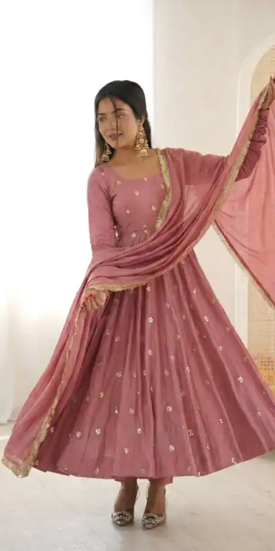 SRK 5330 Peach Color Roman Silk Salwar Suit with Embroidery Work. Available at ₹2099 only. Delivery 4-6 Working Days. Shop now. | Casual Suits, Jump Suits, Creative suits, Designer Suits, Palazzo Suits, Party Wear Suits, Patiala Suits, Salwar suit, Straight Suits