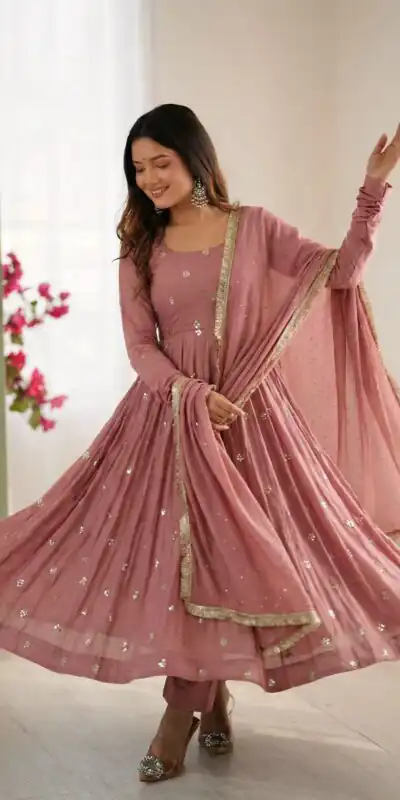 SRK 5330 Peach Color Roman Silk Salwar Suit with Embroidery Work. Available at ₹2099 only. Delivery 4-6 Working Days. Shop now. | Casual Suits, Jump Suits, Creative suits, Designer Suits, Palazzo Suits, Party Wear Suits, Patiala Suits, Salwar suit, Straight Suits