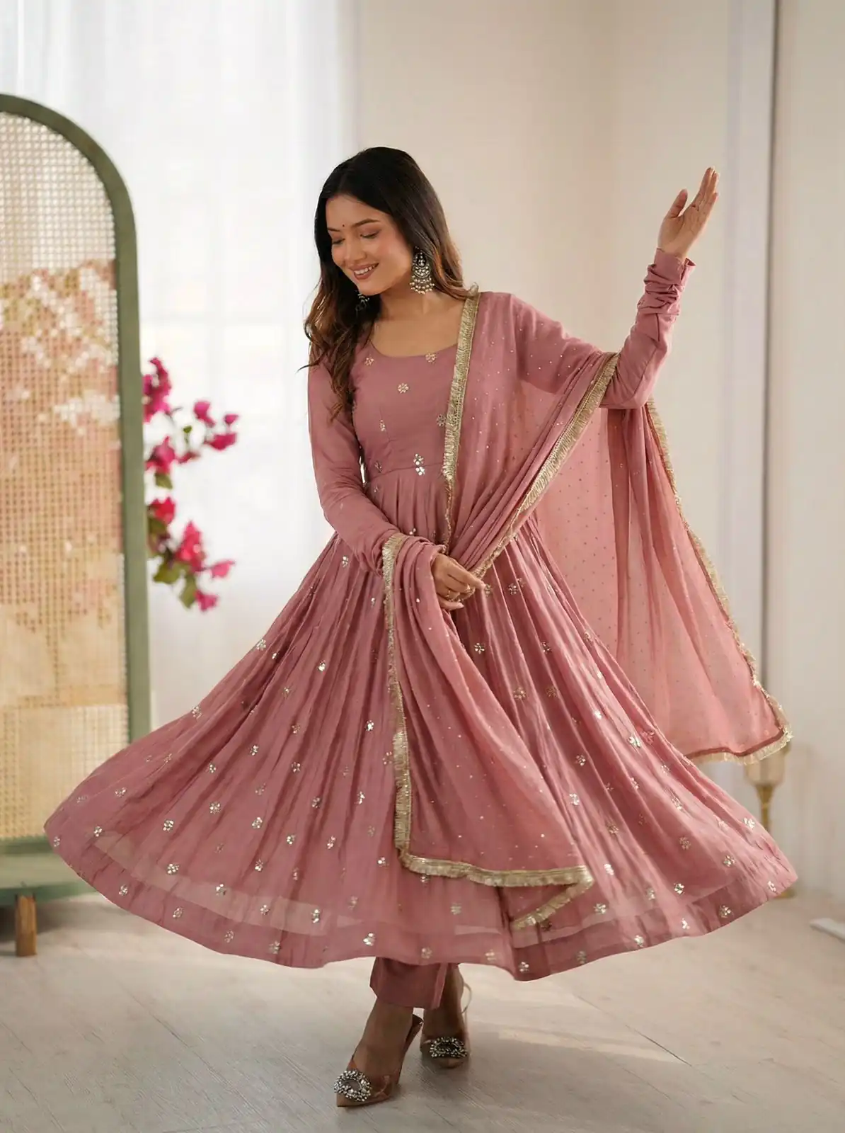SRK 5330 Peach Color Roman Silk Salwar Suit with Embroidery Work. Available at ₹2099 only. Delivery 4-6 Working Days. Shop now. | Casual Suits, Jump Suits, Creative suits, Designer Suits, Palazzo Suits, Party Wear Suits, Patiala Suits, Salwar suit, Straight Suits