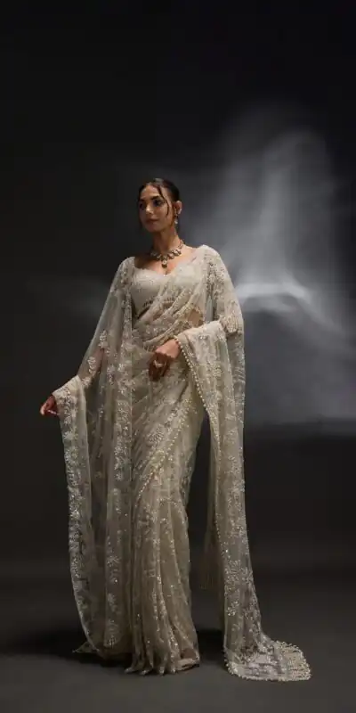 DF 3470 Silver Mono Net Saree Silver with Embroidery Work & Sequins Work. Festive Deal ₹1799. Delivery 4-6 Working Days. Shop now. | Creative Sarees, Bollywood Sarees, Designer Sarees, Embroidered Sarees, Ethnic Saree, Modern Digital sarees, Party Wear Sarees, Sarees
