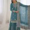 Sky Blue Georgette Sequence Work Salwar Suit