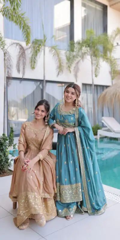 KA 1233 Sky Blue Super Silk Salwar SuitPerfect for Wedding, Party, Sangeet, Family Gatherings, Reception – . Festive Deal ₹2649. Delivery 4-6 Working Da | Casual Suits, Jump Suits, Creative suits, Designer Suits, Palazzo Suits, Party Wear Suits, Patiala Suits, Salwar suit, Straight Suits