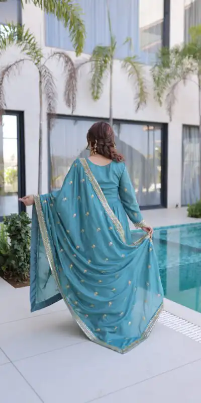 KA 1233 Sky Blue Super Silk Salwar SuitPerfect for Wedding, Party, Sangeet, Family Gatherings, Reception – . Festive Deal ₹2649. Delivery 4-6 Working Da | Casual Suits, Jump Suits, Creative suits, Designer Suits, Palazzo Suits, Party Wear Suits, Patiala Suits, Salwar suit, Straight Suits