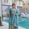 Sky Blue Super Silk Sequins Embroidery Work Salwar Suit