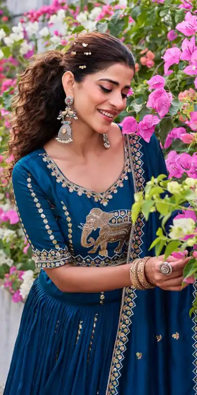 Ram 165 Blue in Color Vichitra Silk Embroidery Work Lehenga Choli . Now at just ₹2599. Delivery 4-6 Working Days. Shop now. | Bollywood Lehenga, Creative Lehenga, Designer Lehenga, Embroidered Lehenga, Lehenga, Party Wear Lehenga