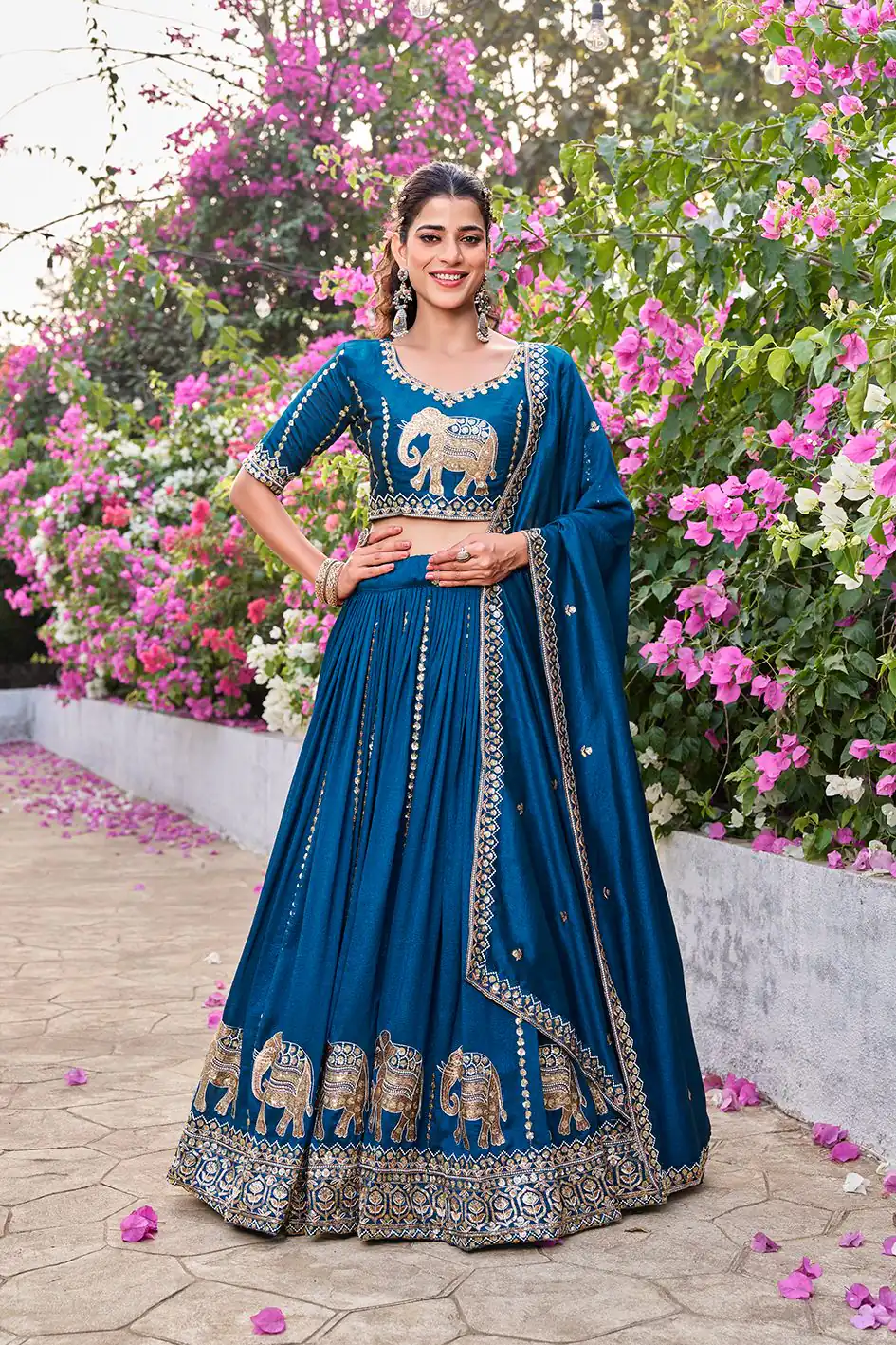 Ram 165 Blue in Color Vichitra Silk Embroidery Work Lehenga Choli . Now at just ₹2599. Delivery 4-6 Working Days. Shop now. | Bollywood Lehenga, Creative Lehenga, Designer Lehenga, Embroidered Lehenga, Lehenga, Party Wear Lehenga
