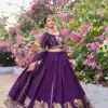 Ram 165 Dark Purple in Color Vichitra Silk Embroidery Work Lehenga Choli . Now at just ₹2599. Delivery 4-6 Working Days. Shop now. | Bollywood Lehenga, Creative Lehenga, Designer Lehenga, Embroidered Lehenga, Lehenga, Party Wear Lehenga