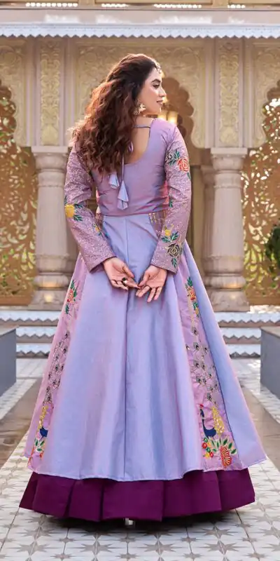 Ram 164 Lavender Color Satin Silk Lehenga Choli with Embroidery Work. Best Price ₹2649. Delivery 4-6 Working Days. Shop now. | Bollywood Lehenga, Creative Lehenga, Designer Lehenga, Embroidered Lehenga, Lehenga, Party Wear Lehenga