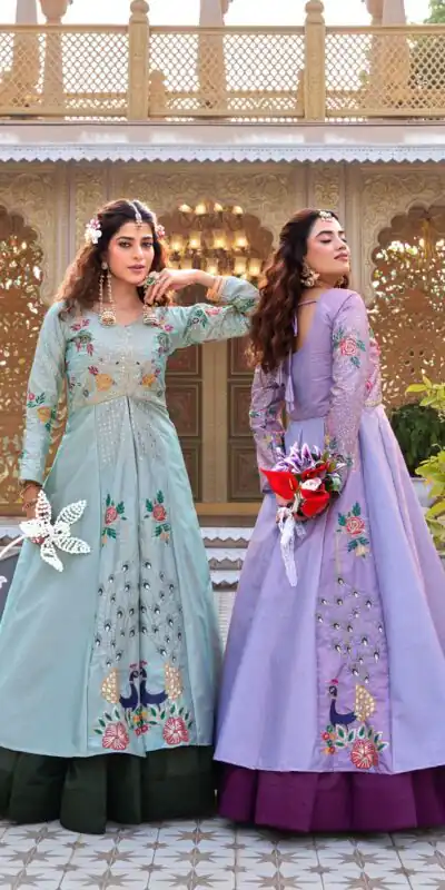 Ram 164 Lavender Color Satin Silk Lehenga Choli with Embroidery Work. Best Price ₹2649. Delivery 4-6 Working Days. Shop now. | Bollywood Lehenga, Creative Lehenga, Designer Lehenga, Embroidered Lehenga, Lehenga, Party Wear Lehenga