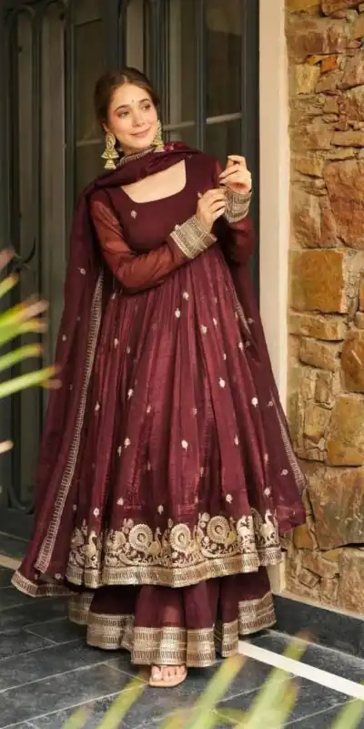 ZB 5055 Maroon Embroidery Work Salwar Suit in Teal Gold Crazy. Available at ₹2449 only. Delivery 4-6 Working Days. Shop now. | Casual Suits, Jump Suits, Creative suits, Designer Suits, Palazzo Suits, Party Wear Suits, Patiala Suits, Salwar suit, Straight Suits