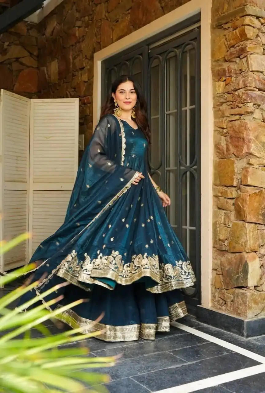 ZB 5055 Teal Embroidery Work Salwar Suit in Teal Gold Crazy. Available at ₹2449 only. Delivery 4-6 Working Days. Shop now. | Casual Suits, Jump Suits, Creative suits, Designer Suits, Palazzo Suits, Party Wear Suits, Patiala Suits, Salwar suit, Straight Suits