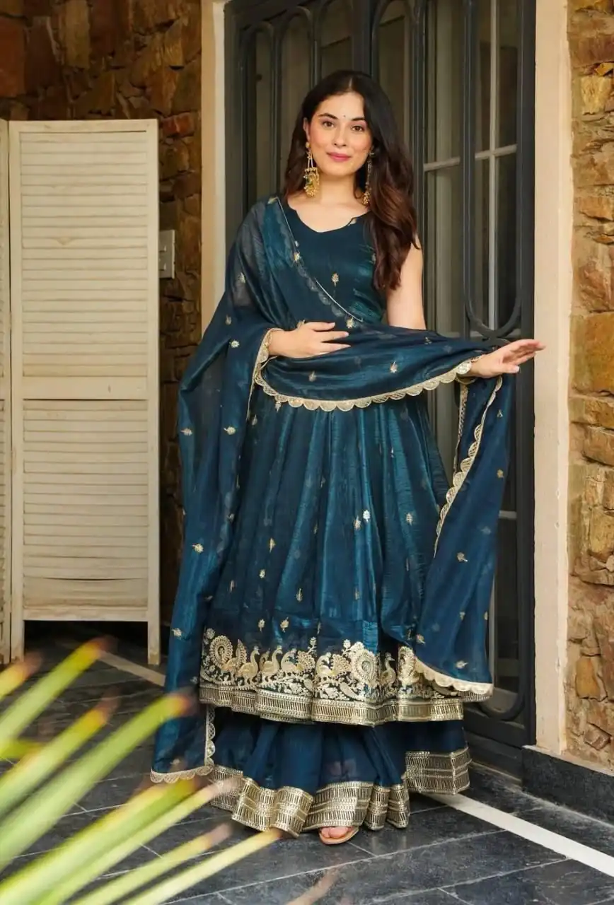 ZB 5055 Teal Embroidery Work Salwar Suit in Teal Gold Crazy. Available at ₹2449 only. Delivery 4-6 Working Days. Shop now. | Casual Suits, Jump Suits, Creative suits, Designer Suits, Palazzo Suits, Party Wear Suits, Patiala Suits, Salwar suit, Straight Suits