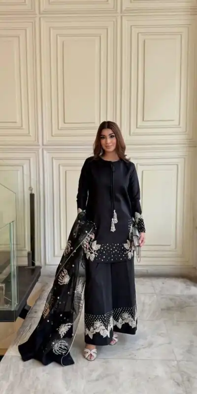 AD 202 Black in Color Natural Crepe Embroidery Work Salwar Suit . Affordable Price ₹1849. Delivery 4-6 Working Days. Shop now. | Casual Suits, Jump Suits, Creative suits, Designer Suits, Palazzo Suits, Party Wear Suits, Patiala Suits, Salwar suit, Straight Suits