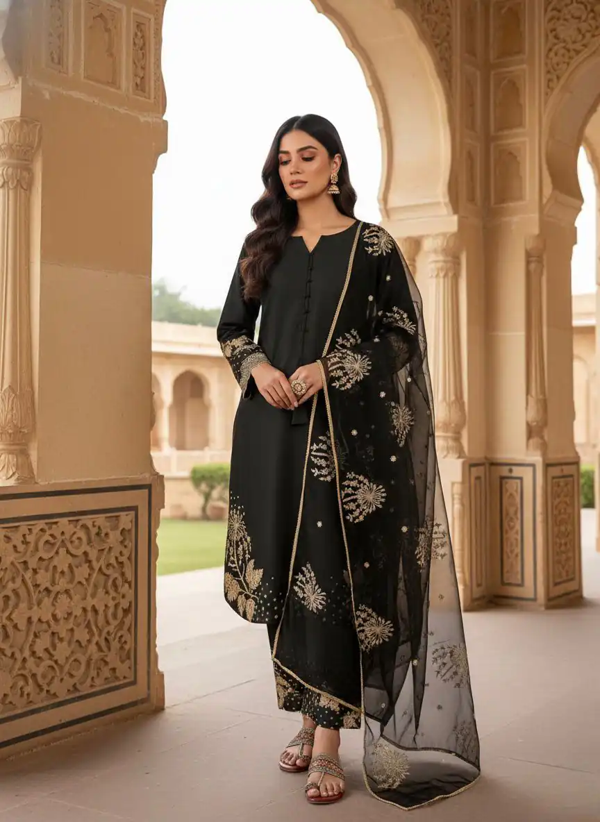 AD 202 Black in Color Natural Crepe Embroidery Work Salwar Suit . Affordable Price ₹1849. Delivery 4-6 Working Days. Shop now. | Casual Suits, Jump Suits, Creative suits, Designer Suits, Palazzo Suits, Party Wear Suits, Patiala Suits, Salwar suit, Straight Suits