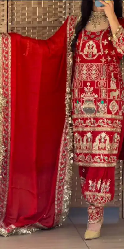 NF 1247 Red in Color Natural Crepe Embroidery Work Salwar Suit . Affordable Price ₹2599. Delivery 4-6 Working Days. Shop now. | Casual Suits, Jump Suits, Creative suits, Designer Suits, Palazzo Suits, Party Wear Suits, Patiala Suits, Salwar suit, Straight Suits