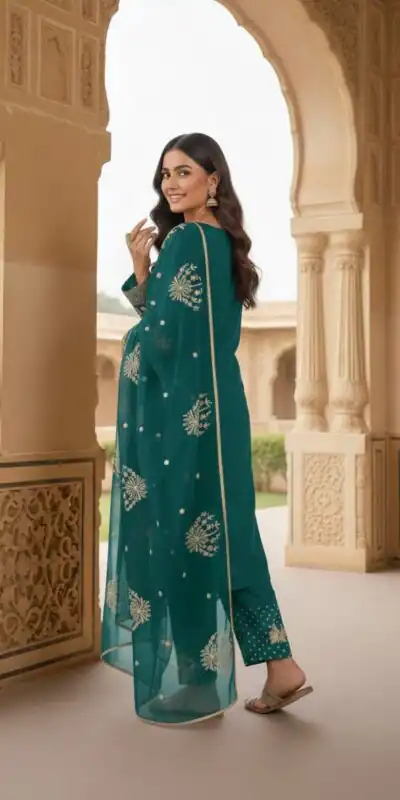 AD 202 Teal in Color Natural Crepe Embroidery Work Salwar Suit . Affordable Price ₹1849. Delivery 4-6 Working Days. Shop now. | Casual Suits, Jump Suits, Creative suits, Designer Suits, Palazzo Suits, Party Wear Suits, Patiala Suits, Salwar suit, Straight Suits