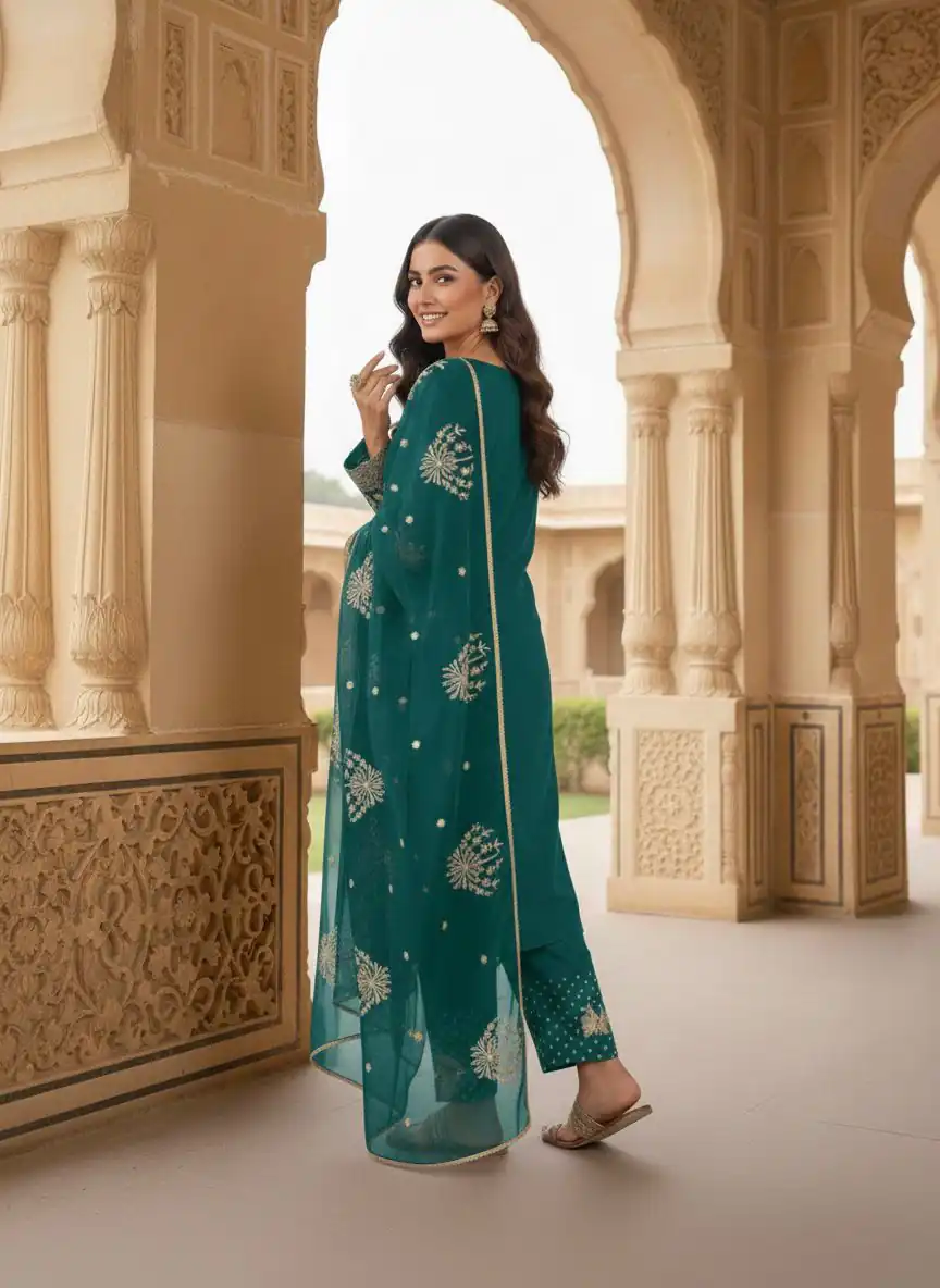 AD 202 Teal in Color Natural Crepe Embroidery Work Salwar Suit . Affordable Price ₹1849. Delivery 4-6 Working Days. Shop now. | Casual Suits, Jump Suits, Creative suits, Designer Suits, Palazzo Suits, Party Wear Suits, Patiala Suits, Salwar suit, Straight Suits