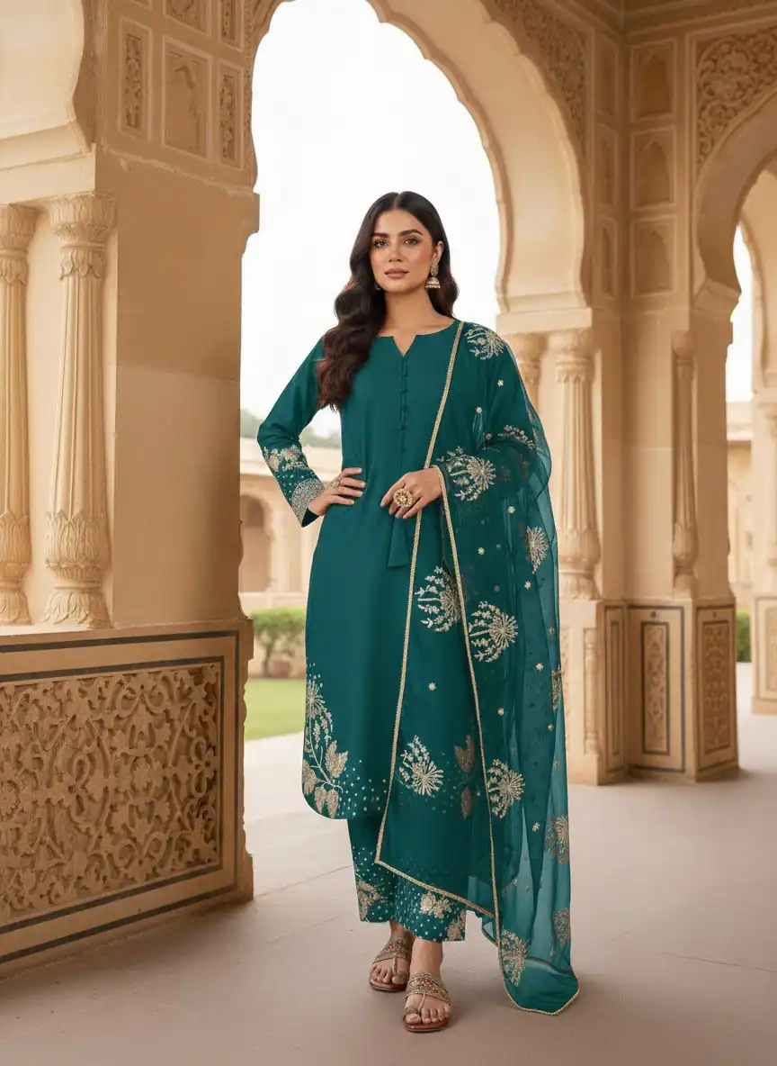 AD 202 Teal in Color Natural Crepe Embroidery Work Salwar Suit . Affordable Price ₹1849. Delivery 4-6 Working Days. Shop now. | Casual Suits, Jump Suits, Creative suits, Designer Suits, Palazzo Suits, Party Wear Suits, Patiala Suits, Salwar suit, Straight Suits