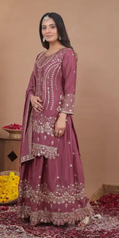 FE 128 Onion Natural Crep Salwar Suit Brown with Embroidery Work. Exclusive Offer ₹2449. Delivery 4-6 Working Days. Shop now. | Casual Suits, Jump Suits, Creative suits, Designer Suits, Palazzo Suits, Party Wear Suits, Patiala Suits, Salwar suit, Straight Suits