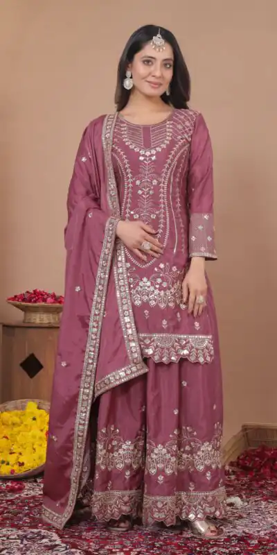 FE 128 Onion Natural Crep Salwar Suit Brown with Embroidery Work. Exclusive Offer ₹2449. Delivery 4-6 Working Days. Shop now. | Casual Suits, Jump Suits, Creative suits, Designer Suits, Palazzo Suits, Party Wear Suits, Patiala Suits, Salwar suit, Straight Suits