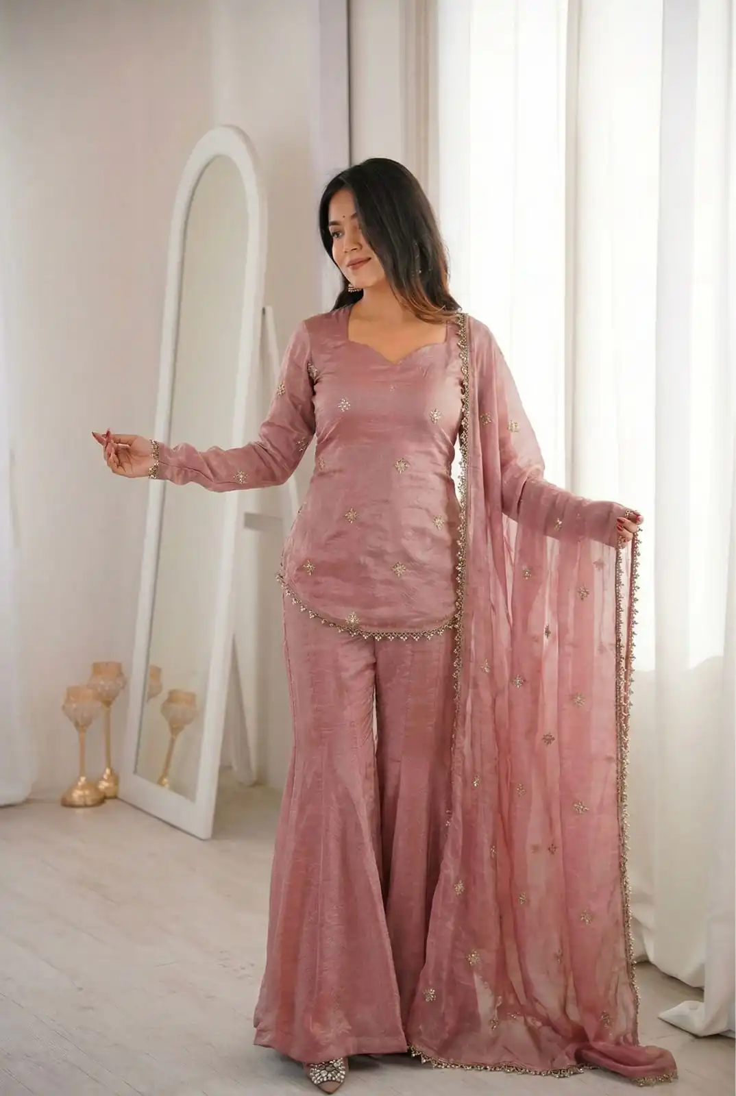 ZSR 3159 Peach Fendy Silk Salwar Suitwith Embroidery Work & Lace Work. Now at just ₹2049. Delivery 4-6 Working Days. Shop now. | Casual Suits, Jump Suits, Creative suits, Designer Suits, Palazzo Suits, Party Wear Suits, Patiala Suits, Salwar suit, Straight Suits