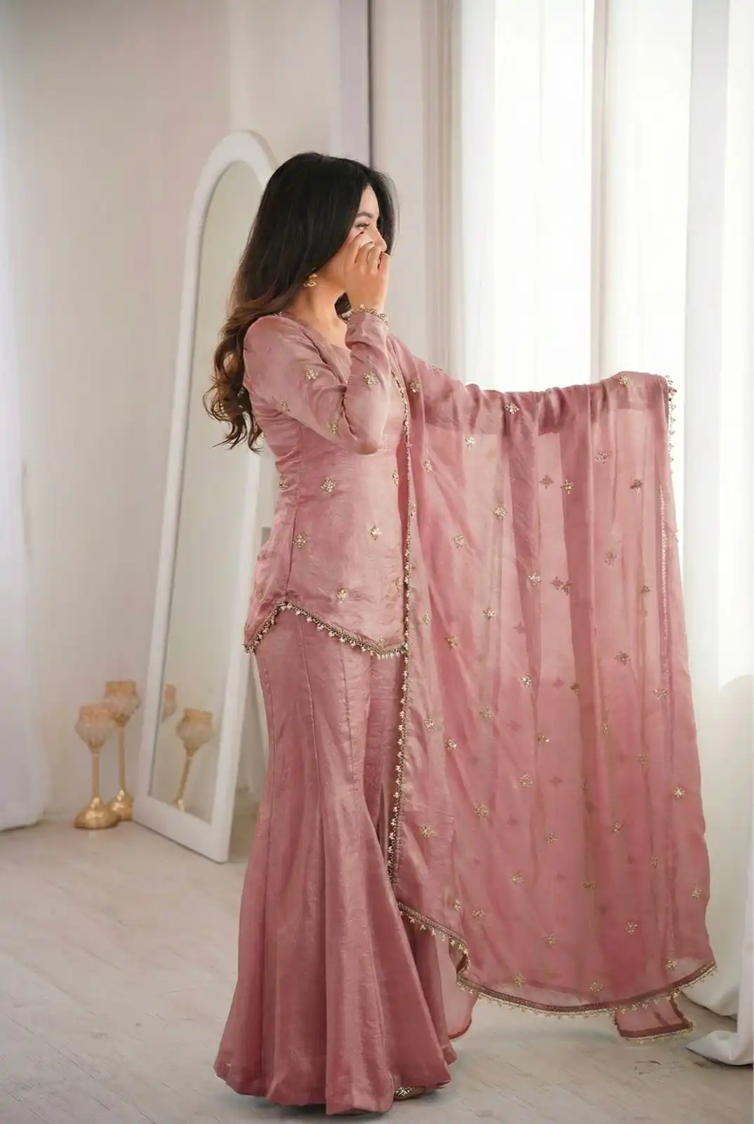 ZSR 3159 Peach Fendy Silk Salwar Suitwith Embroidery Work & Lace Work. Now at just ₹2049. Delivery 4-6 Working Days. Shop now. | Casual Suits, Jump Suits, Creative suits, Designer Suits, Palazzo Suits, Party Wear Suits, Patiala Suits, Salwar suit, Straight Suits