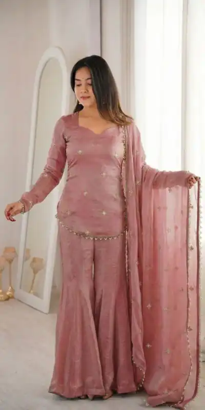 ZSR 3159 Peach Fendy Silk Salwar Suitwith Embroidery Work & Lace Work. Now at just ₹2049. Delivery 4-6 Working Days. Shop now. | Casual Suits, Jump Suits, Creative suits, Designer Suits, Palazzo Suits, Party Wear Suits, Patiala Suits, Salwar suit, Straight Suits