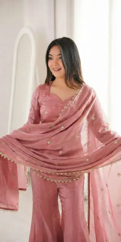 ZSR 3159 Peach Fendy Silk Salwar Suitwith Embroidery Work & Lace Work. Now at just ₹2049. Delivery 4-6 Working Days. Shop now. | Casual Suits, Jump Suits, Creative suits, Designer Suits, Palazzo Suits, Party Wear Suits, Patiala Suits, Salwar suit, Straight Suits