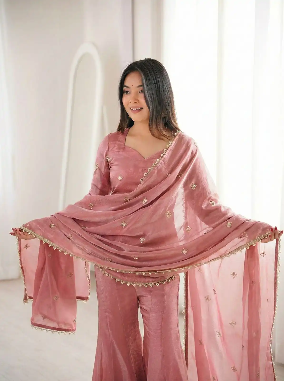 ZSR 3159 Peach Fendy Silk Salwar Suitwith Embroidery Work & Lace Work. Now at just ₹2049. Delivery 4-6 Working Days. Shop now. | Casual Suits, Jump Suits, Creative suits, Designer Suits, Palazzo Suits, Party Wear Suits, Patiala Suits, Salwar suit, Straight Suits