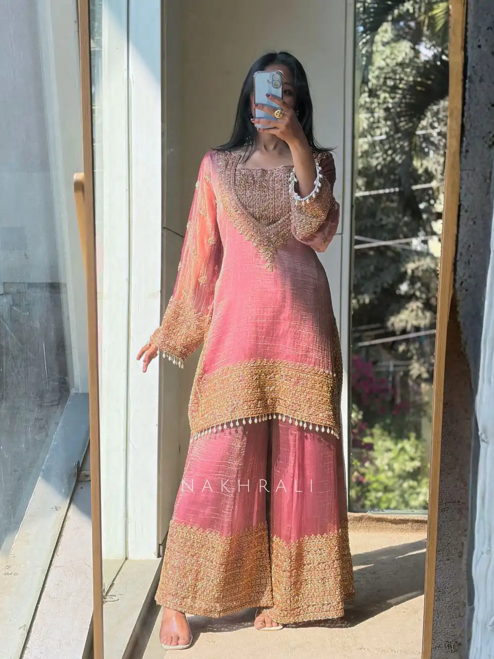 Super Peach Fendy Silk Embroidery Work Salwar Suit - Image 2