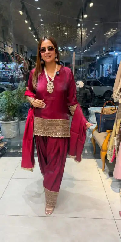 ZSR 3164 Red Fendy Silk Salwar Suitwith Embroidery Work & Lace Work. Now at just ₹2099. Delivery 4-6 Working Days. Shop now. | Casual Suits, Jump Suits, Creative suits, Designer Suits, Palazzo Suits, Party Wear Suits, Patiala Suits, Salwar suit, Straight Suits