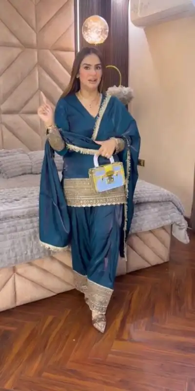 ZSR 3164 Teal Fendy Silk Salwar Suitwith Embroidery Work & Lace Work. Now at just ₹2099. Delivery 4-6 Working Days. Shop now. | Casual Suits, Jump Suits, Creative suits, Designer Suits, Palazzo Suits, Party Wear Suits, Patiala Suits, Salwar suit, Straight Suits